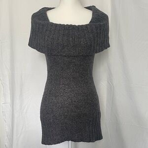 Elegant Off-Shoulder Gray Sweater